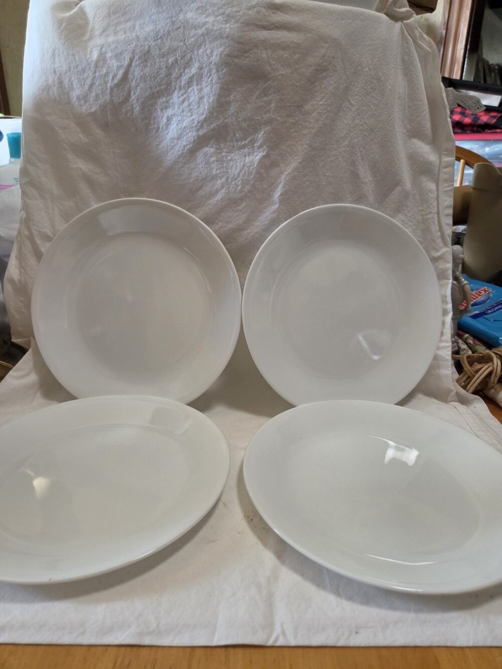 Corelle Winter Frost White Lunch Salad Plates Lot Of 4 Vintage 8-1/2” EUC!